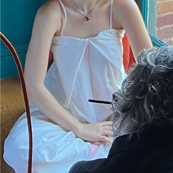 Zara White Jumper/Romper with Spaghetti Straps - Picture 2 of 5